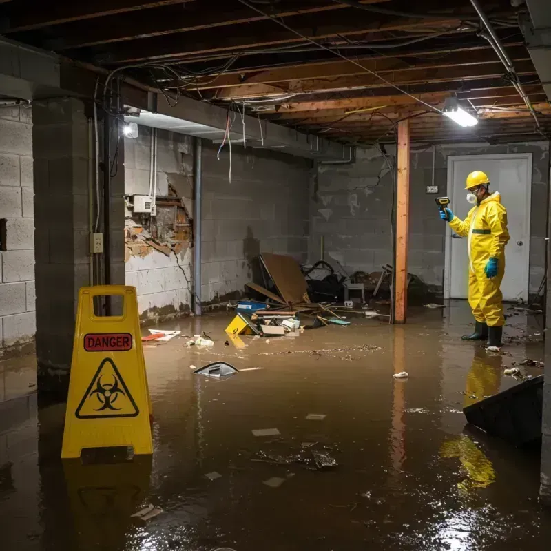 Flooded Basement Electrical Hazard in Canfield, OH Property